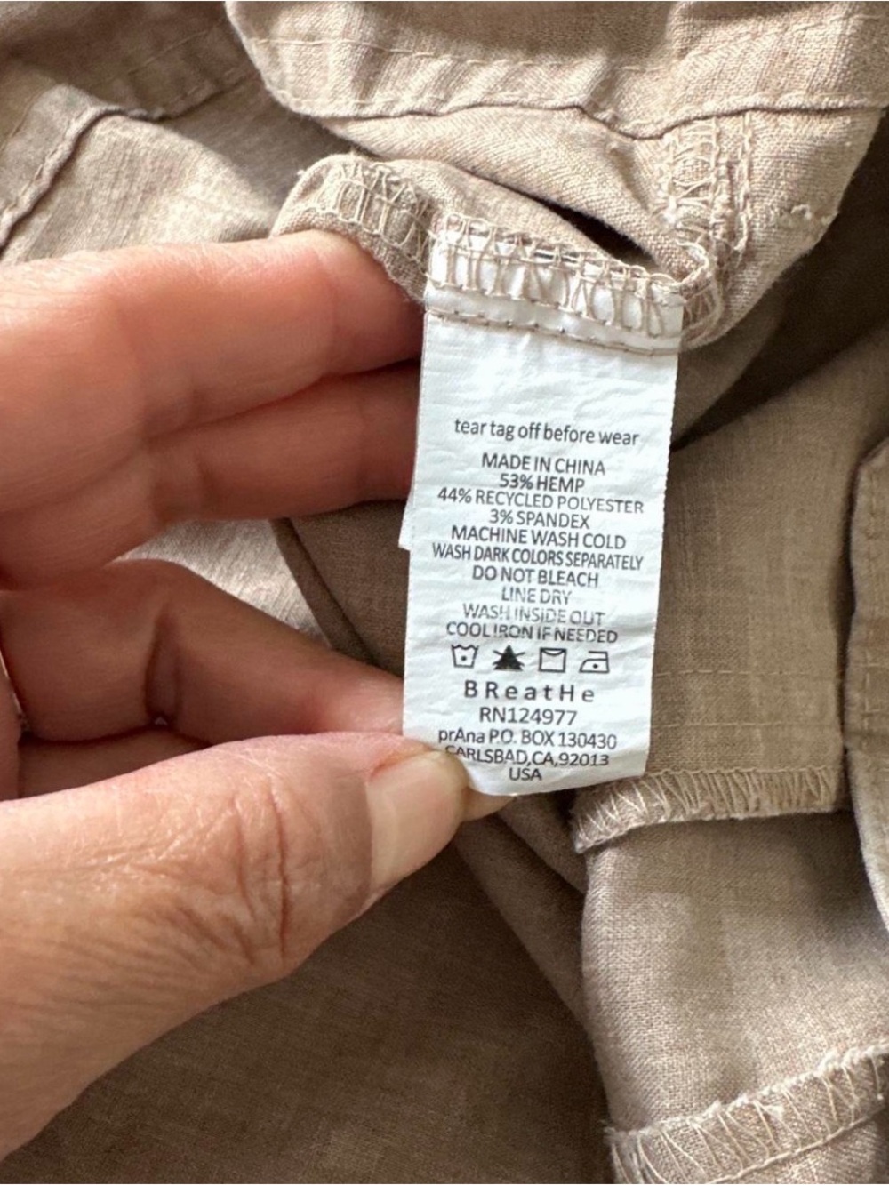 Prana Men's Drawstring Hemp Tan shorts
Sz Large EUC - Picture 6 of 6